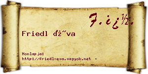 Friedl Éva névjegykártya